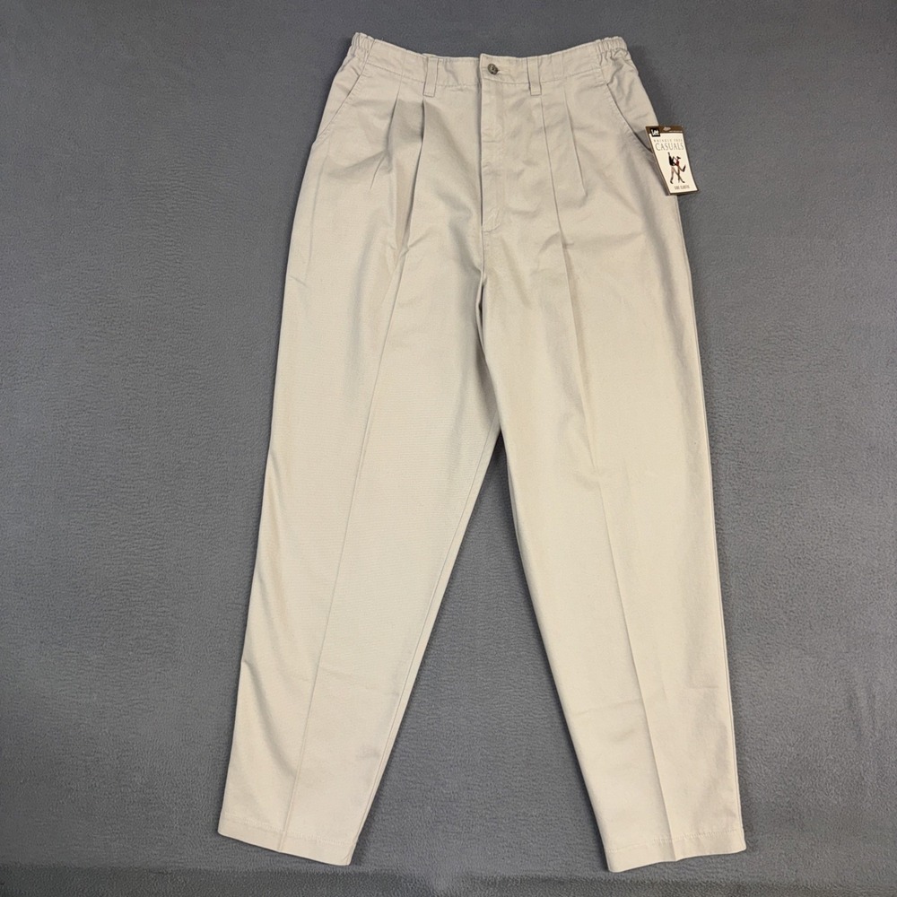 Lee Pants Womens 16 Beige Brown Tapered Side Elastic Wrinkle Free Casuals NWT